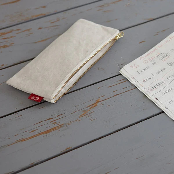 Kurashiki Hampu Canvas Pencil Case - Black -, Japanese canvas pen case