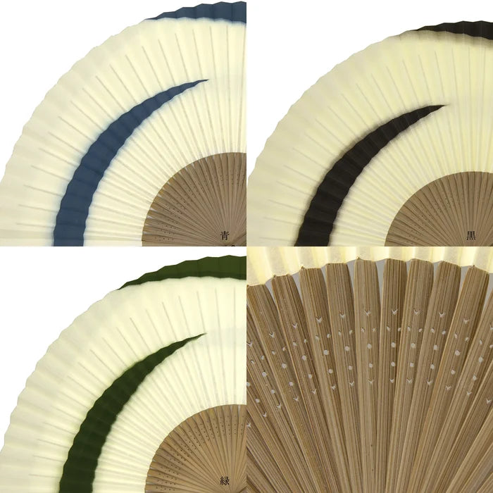 Kyo-sensu (Japanese folding fan) for Men - Cloud Pattern / Green -, Made in Kyoto, Japan, Kyoto sensu