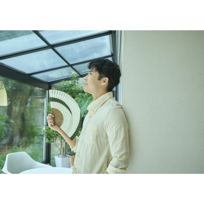 Kyo-sensu (Japanese folding fan) for Men - Cloud Pattern / Green -, Made in Kyoto, Japan, Kyoto sensu