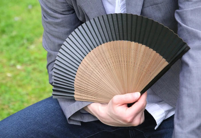 Kyo-sensu (Japanese folding fan) for Men - Kakishibu / Navy Blue - , Made in Kyoto , Japan, Kyoto sensu