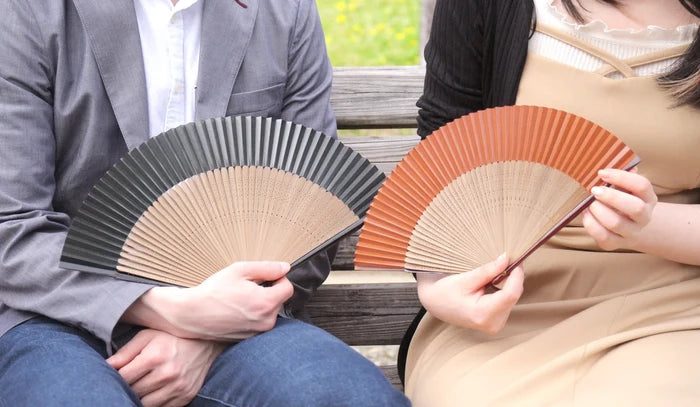Kyo-sensu (Japanese folding fan) for Men - Kakishibu / Navy Blue - , Made in Kyoto , Japan, Kyoto sensu