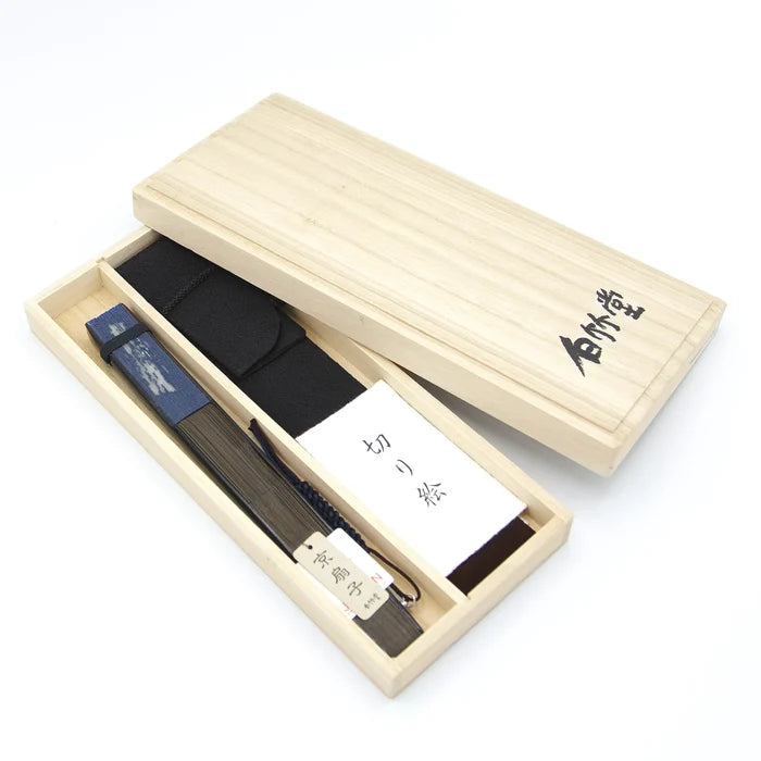 Kyo-sensu (Japanese folding fan) for Men - Kirie / Sweetfish - , Made in Kyoto, Japan , Kyoto sensu