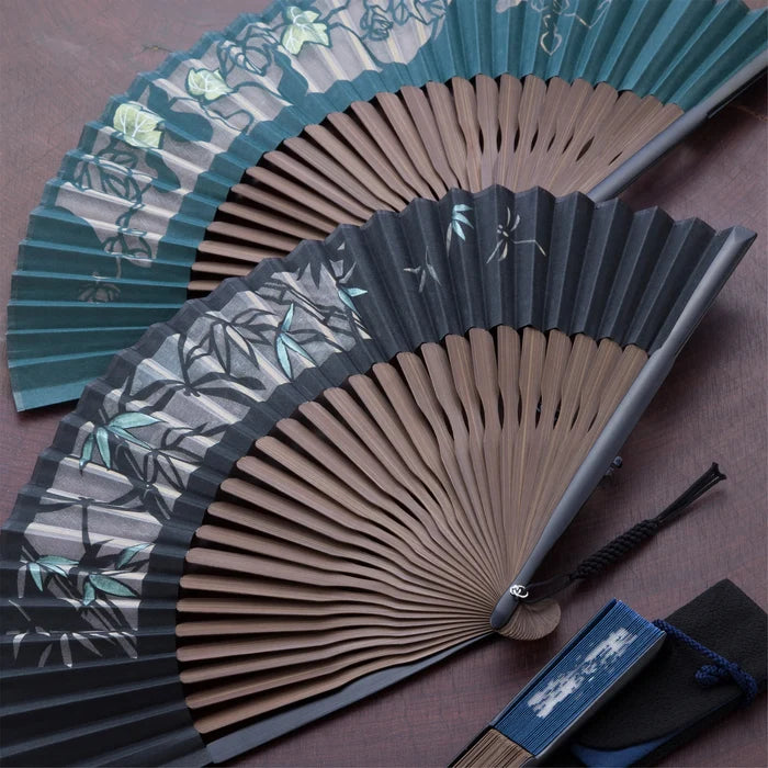 Kyo-sensu (Japanese folding fan) for Men - Kirie / Sweetfish - , Made in Kyoto, Japan , Kyoto sensu