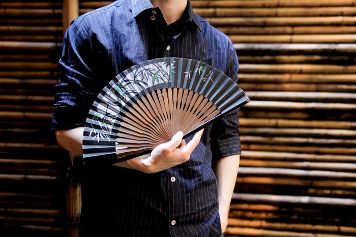 Kyo-sensu (Japanese folding fan) for Men - Kirie / Sweetfish - , Made in Kyoto, Japan , Kyoto sensu