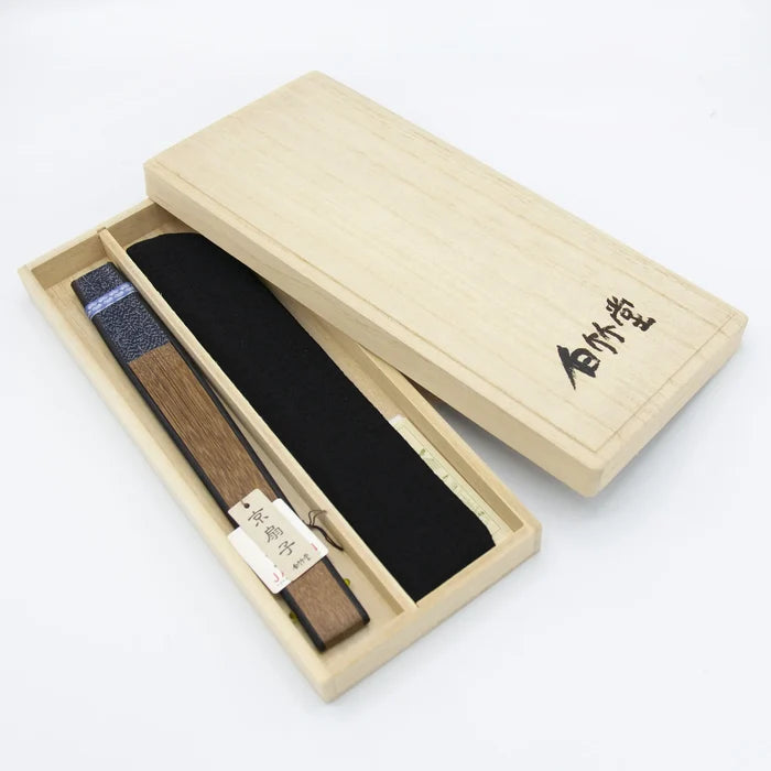 Kyo-sensu (Japanese folding fan) for Men - Wave Pattern / Black - , Made in Kyoto, Japan , Kyoto sensu