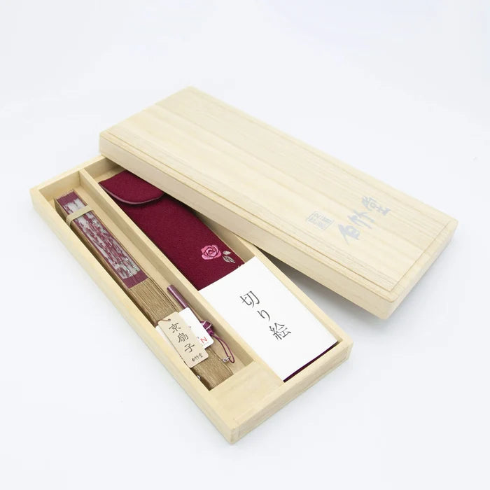 Kyo-sensu (Japanese folding fan) for Women - Kirie / Grape - , Made in Kyoto, Japan, Kyoto sensu