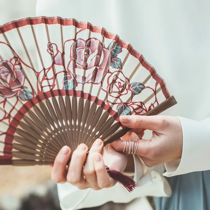 Kyo-sensu (Japanese folding fan) for Women - Kirie / Grape - , Made in Kyoto, Japan, Kyoto sensu