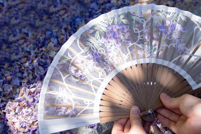 Kyo-sensu (Japanese folding fan) for Women - Kirie / Grape - , Made in Kyoto, Japan, Kyoto sensu
