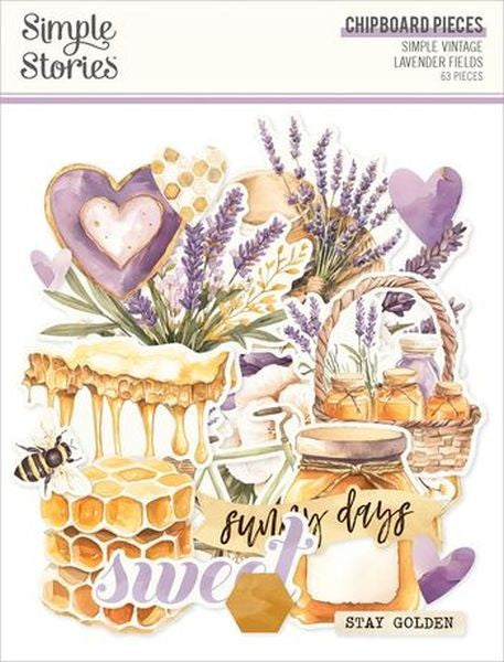 Lavender Fields - Chipboard Pieces