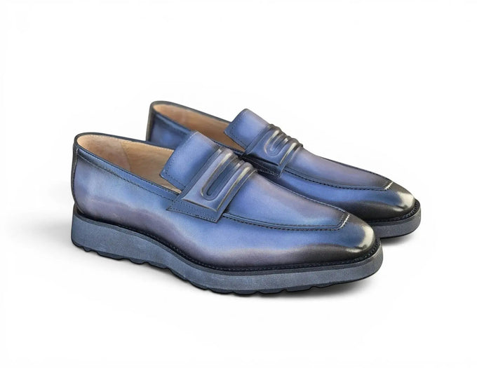 Leather Penny Loafer in Chunky Sole