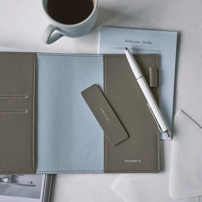 Leather: Taut (Gray & Light Blue) [Hobonichi Original (A6) Techo Cover] (Cover Only)