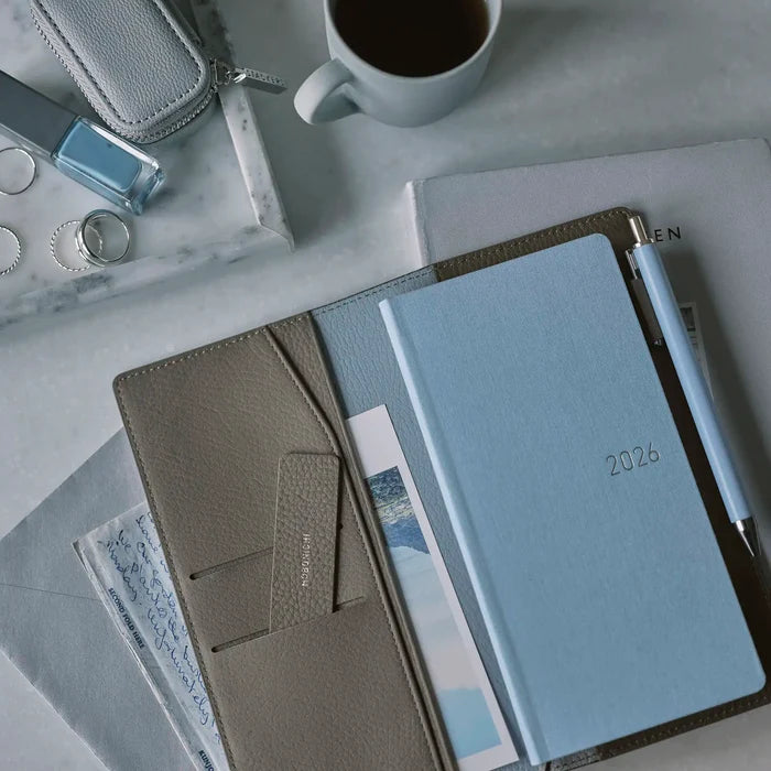 Leather: Taut (Gray & Light Blue) [Hobonichi Weeks Cover] (Cover Only)
