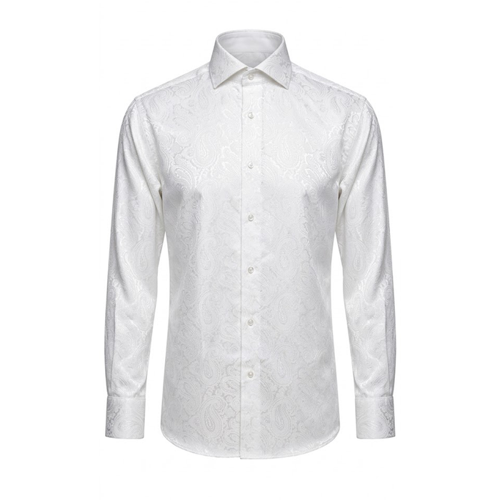 Leoni 477 White Paisley Button Up Shirt