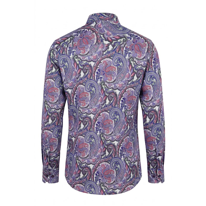 Leoni 496 Purple Paisley Button Up Shirt
