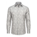 Leoni 528 Silver Paisley Button Up Shirt