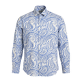 Leoni Light Blue Paisley Button Up Shirt