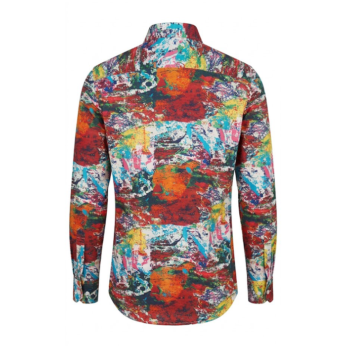 Leoni P608 Multi Color Paint Button Up Shirt