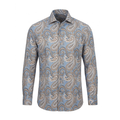 Leoni P628-5 Blue Paisley Button Up Shirt