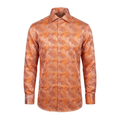 Leoni T819-2 Orange Paisley Button Up Shirt