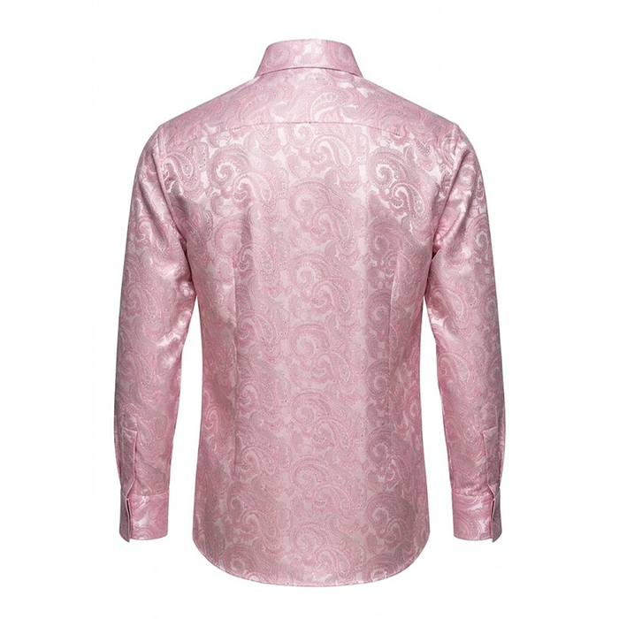Leoni T824-2 Pink Paisley Button Up Shirt