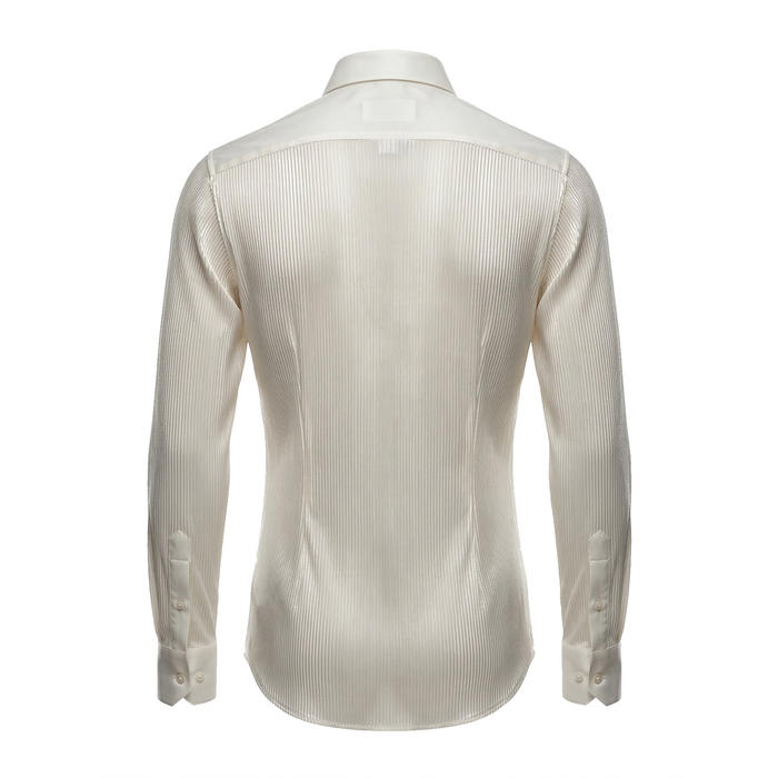 Lorenzo Franco White Pleated Crystal Dress Shirt