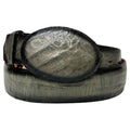 Los Altos Faded Gray Crocodile Belt with Oval Buckle - Dudes Boutique
