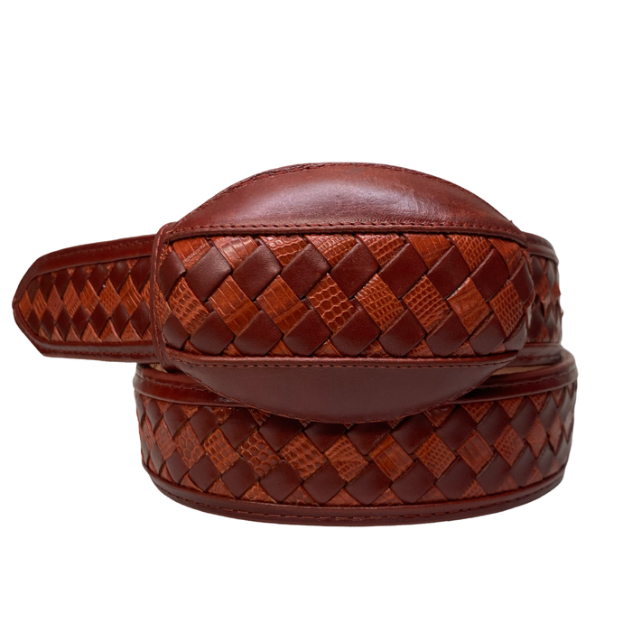 Los Altos Leather & Lizard Patchwork Belt