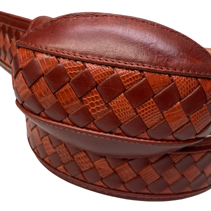 Los Altos Leather & Lizard Patchwork Belt