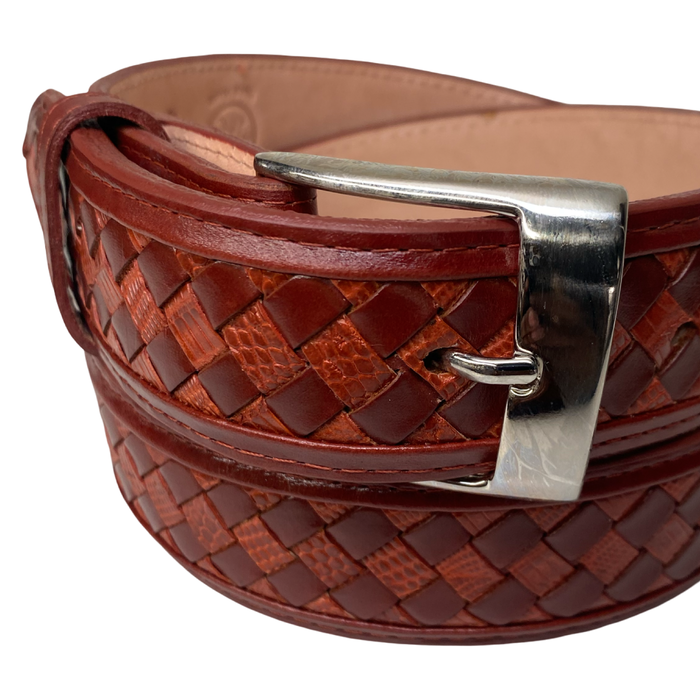 Los Altos Leather & Lizard Patchwork Belt