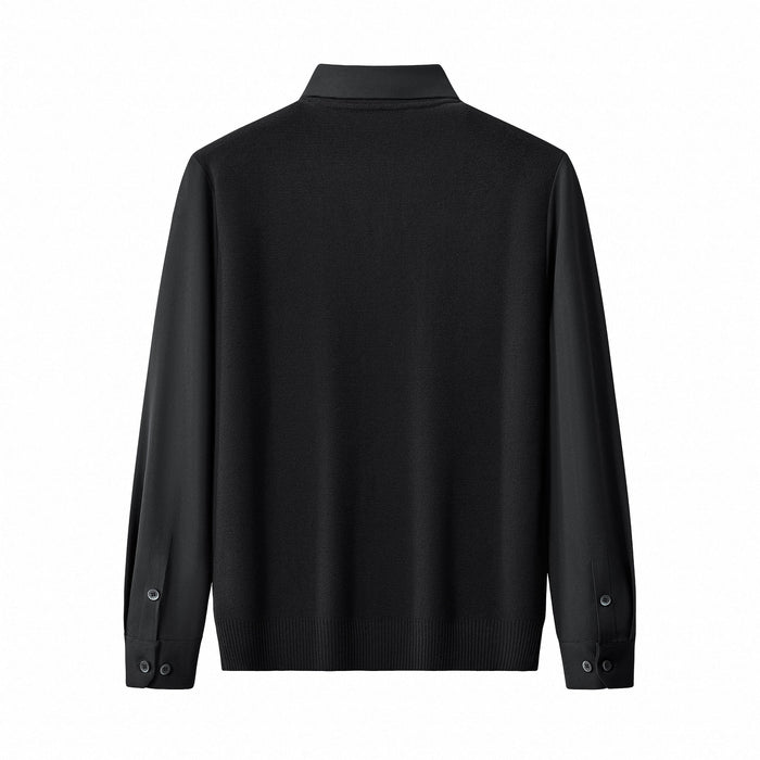Lustre Knit LS Polo BLACK/BLACK