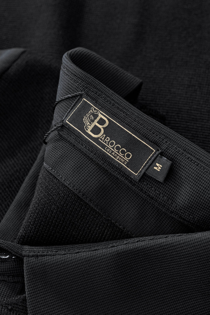 Lustre Knit LS Polo BLACK/BLACK
