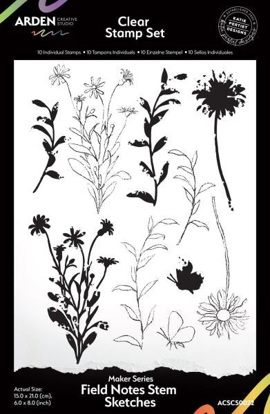 Maker Series - Field Notes Stem Sketches - Clear Stamps