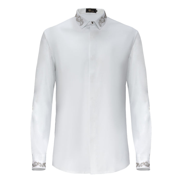 Midnight Precision Shirt WHITE/GOLD - Dudes Boutique