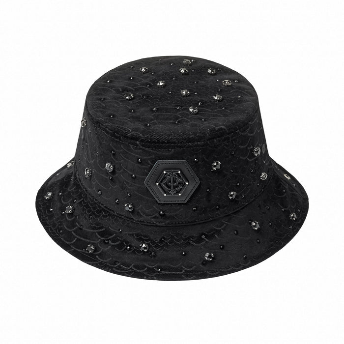 Midnight Serpent Rhinestone - Century Penthouse Hat BLACK