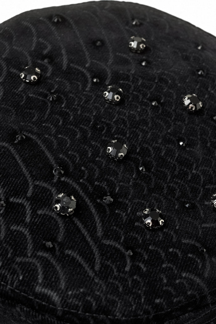 Midnight Serpent Rhinestone - Century Penthouse Hat BLACK