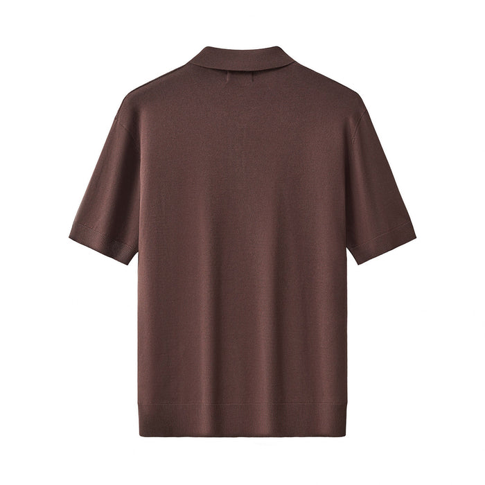 Milano Texture Knit Polo BROWN