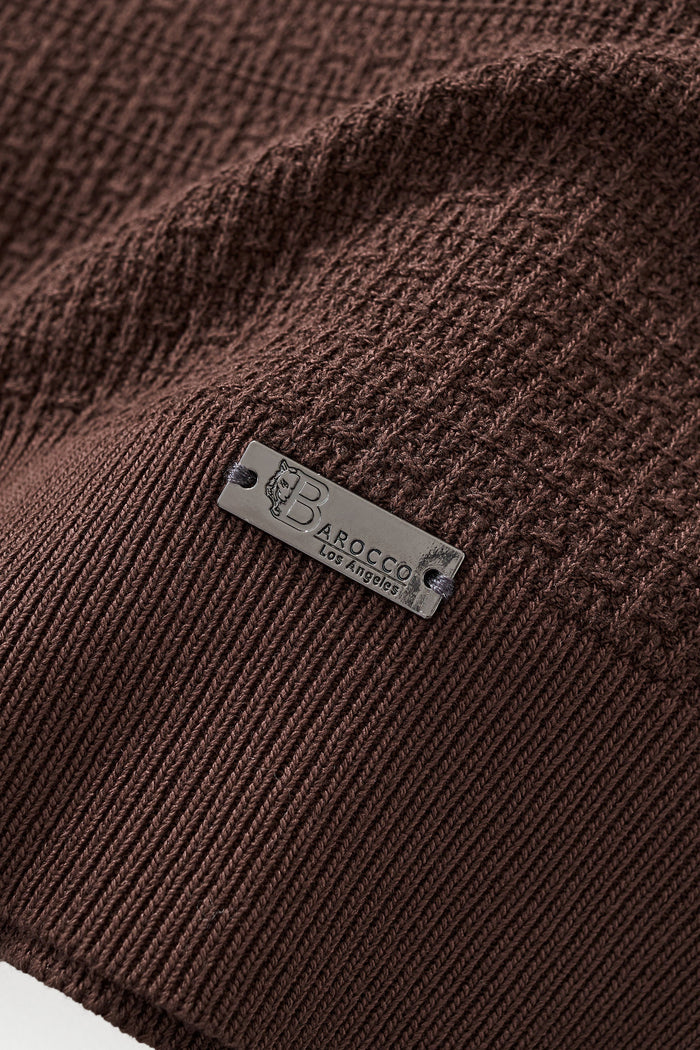 Milano Texture Knit Polo BROWN