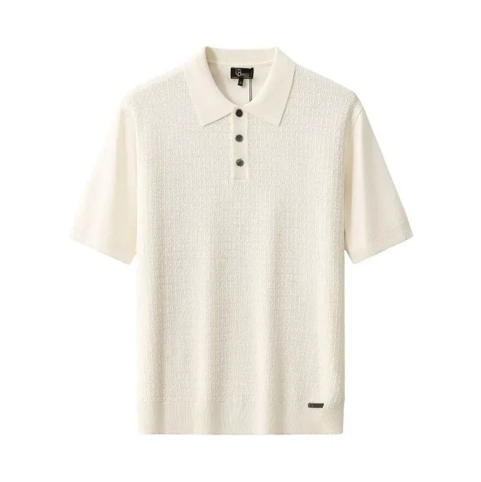 Milano Texture Knit Polo IVORY