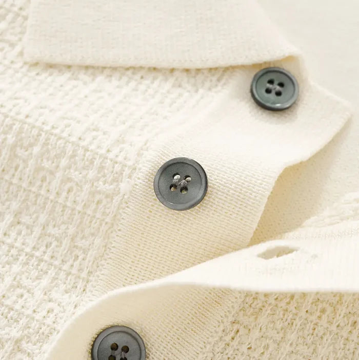 Milano Texture Knit Polo IVORY