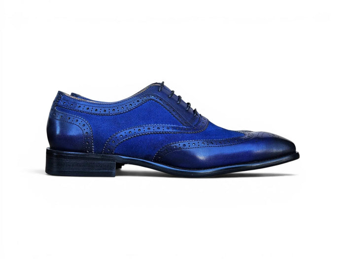 Mixed Media Burnished Wingtip Oxford