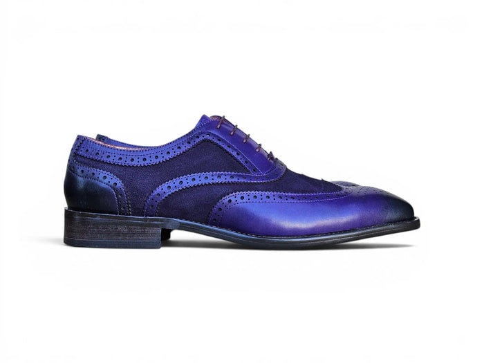 Mixed Media Burnished Wingtip Oxford