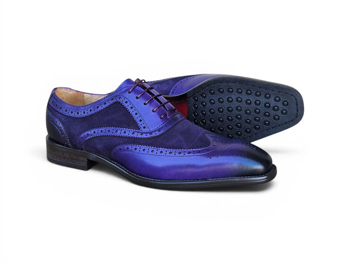 Mixed Media Burnished Wingtip Oxford