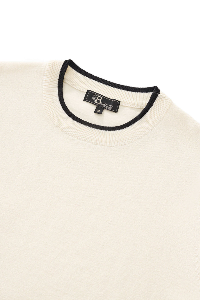 Monaco Trim Knit Tee WHITE