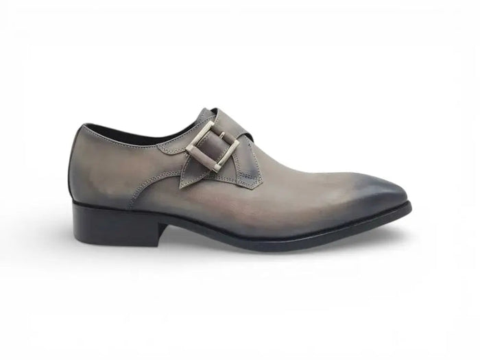 Monk Strap Buckle Leather Shoes