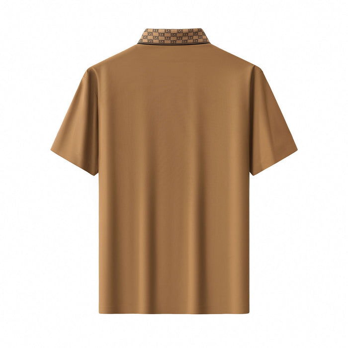 Monogram Trim Performance Polo - El baron KHAKI