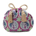 Nishijin-ori Small Drawstring Bag - Rabbit / Purple -,  Made in Kyoto, Japan,  Japanese traditional craft purse
