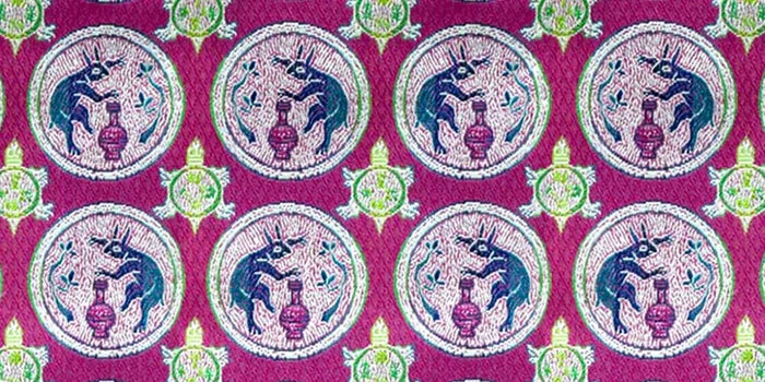 Nishijin-ori Small Drawstring Bag - Rabbit / Purple -,  Made in Kyoto, Japan,  Japanese traditional craft purse