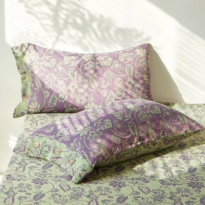 Ownkoti Abstract Floral Cotton Gauze Jacquard Bedspread