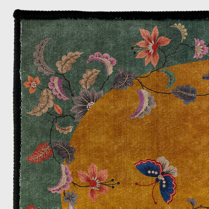 Ownkoti  Anti-slip Floral Bird Foldable Area Rug
