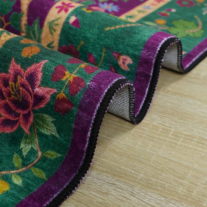 Ownkoti Anti-slip Washable Vintage Floral Decorative Area Rug - image 4